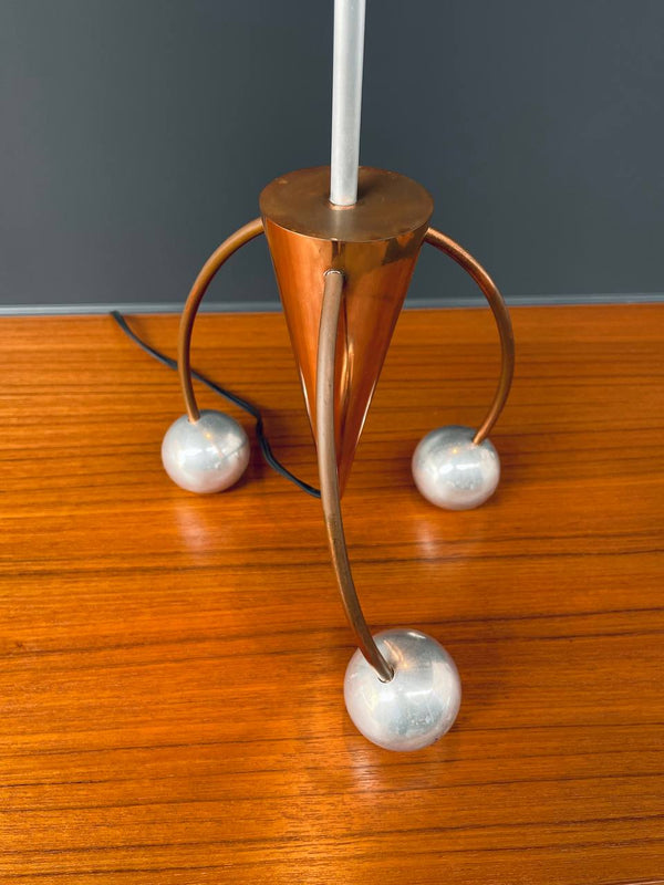 Vintage Post Modern Atomic Copper & Aluminum Table Lamp, c.1970’s