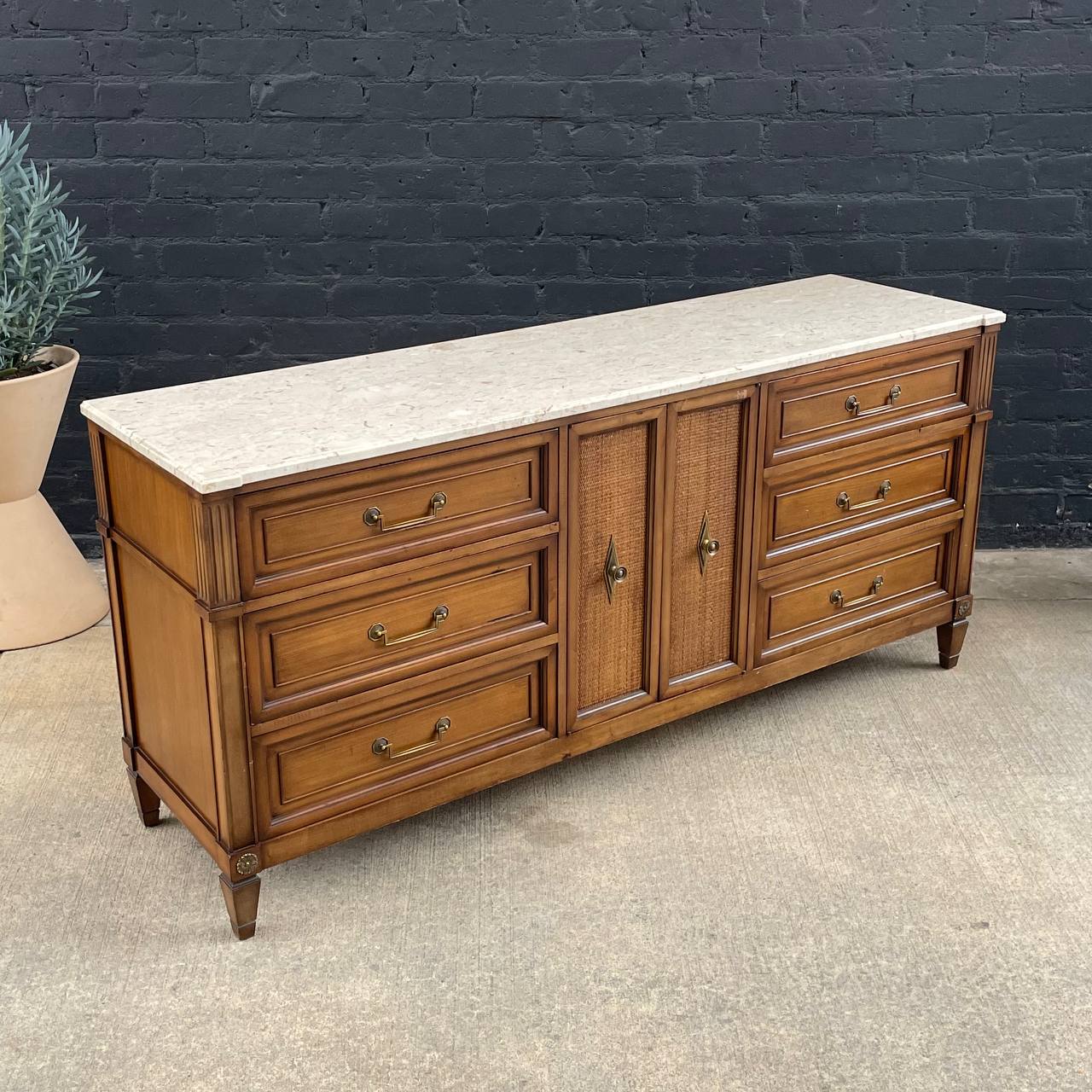 Mid-Century Modern 9-Drawer Dresser with Italian Marble Top, 1960's – Vintage Supply Mid-Century Modern 9-Drawer Dresser with Italian Marble Top, 1960's – Vintage Supply