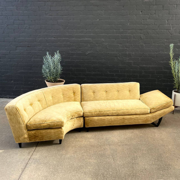 Mid-Century Modern Sectional Two Piece Serpentine Style Sofa , c.1960’s