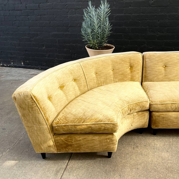 Mid-Century Modern Sectional Two Piece Serpentine Style Sofa , c.1960’s
