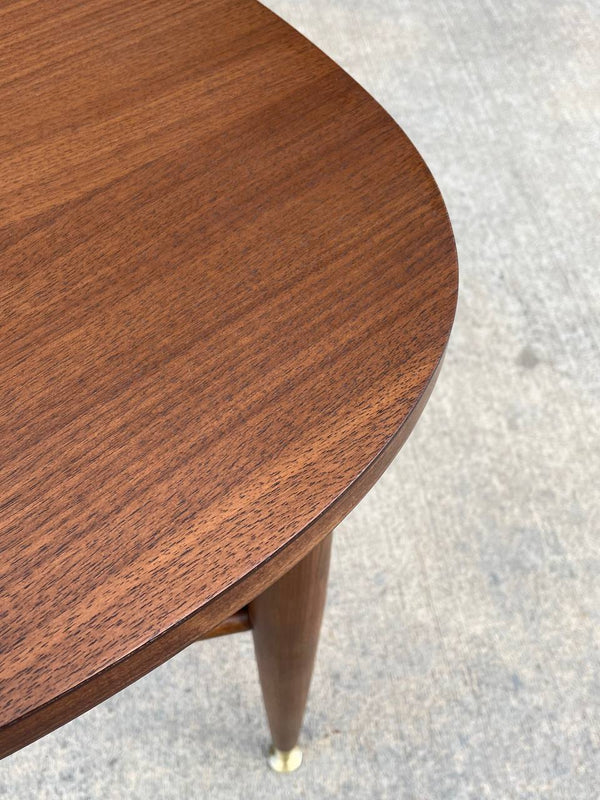 Mid-Century Modern Walnut Guitar Pick Style Side Table by Mersman, c.1960’s