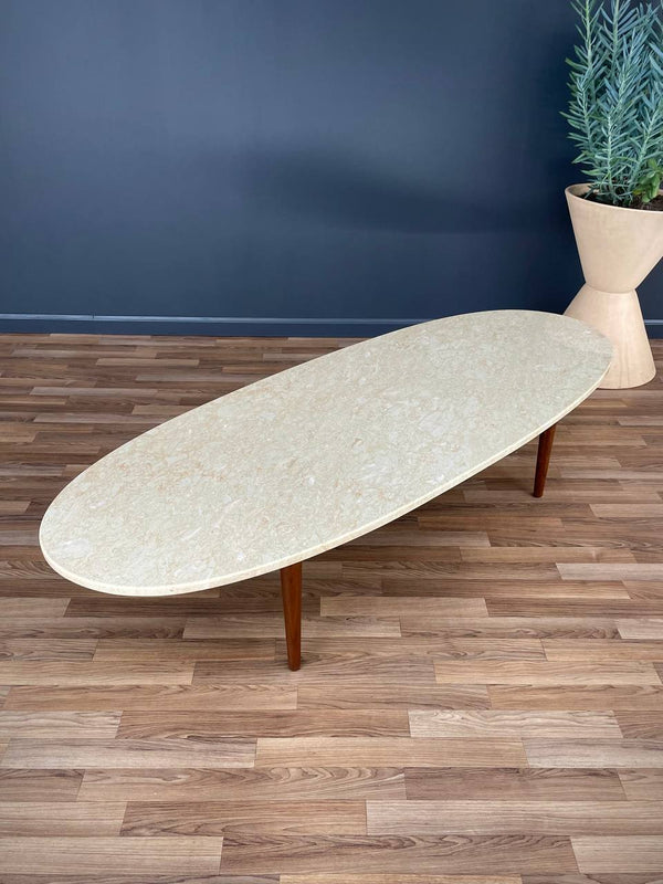 Mid-Century Modern Surfboard Style Marble Coffee Table, c.1960’s
