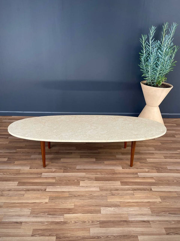 Mid-Century Modern Surfboard Style Marble Coffee Table, c.1960’s