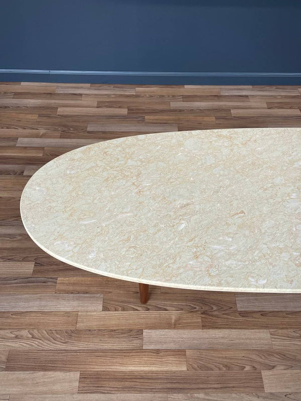 Mid-Century Modern Surfboard Style Marble Coffee Table, c.1960’s