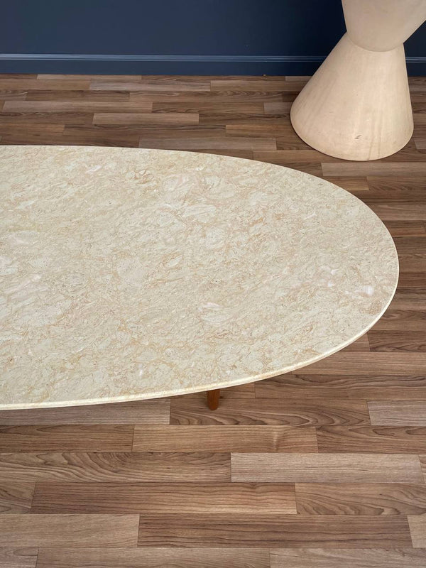 Mid-Century Modern Surfboard Style Marble Coffee Table, c.1960’s