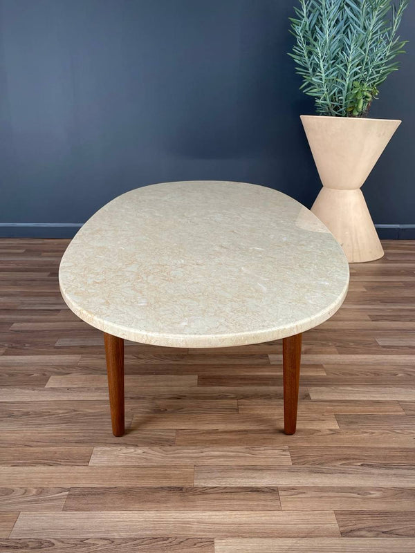 Mid-Century Modern Surfboard Style Marble Coffee Table, c.1960’s