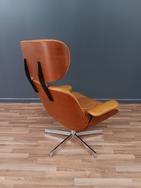 Vintage Eames Style Mid-Century Modern Lounge Chair with Ottoman by Selig, c.1960’s