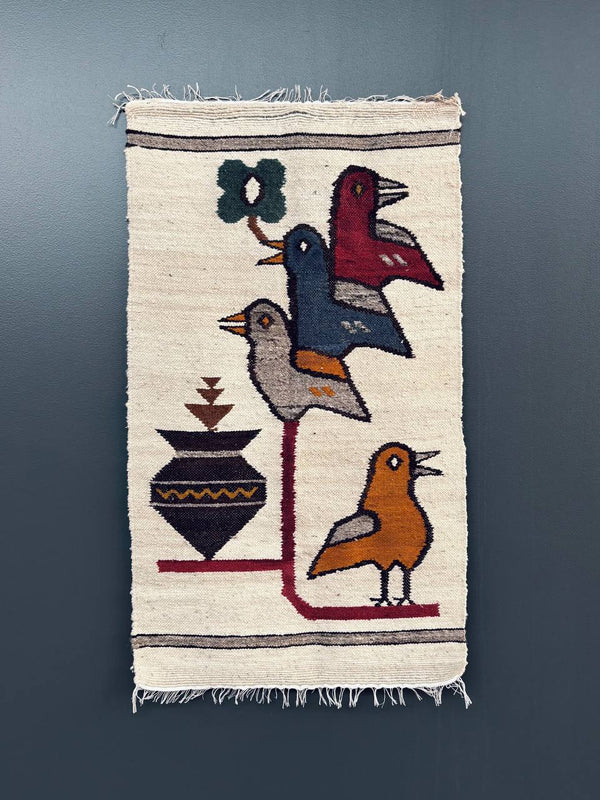 Mid-Century Danish Modern Bird Motif Wall Tapestry, c.1960’s