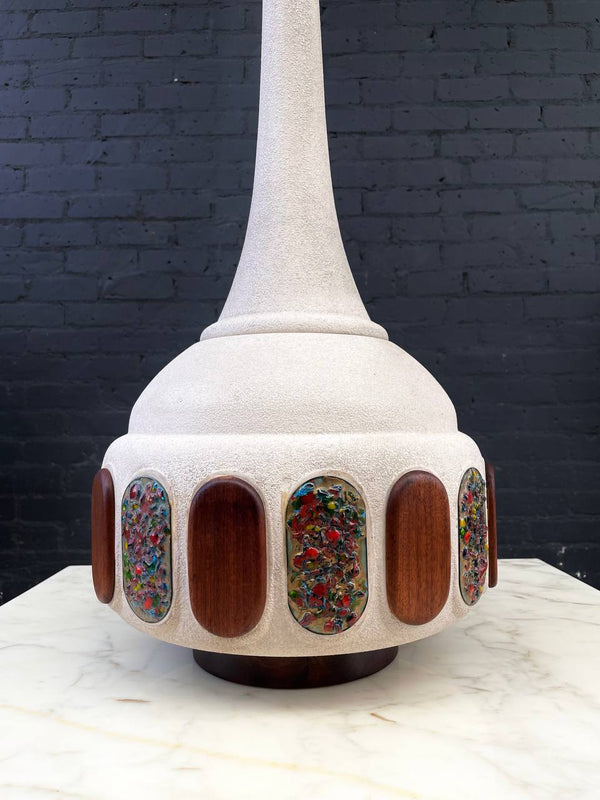 Mid-Century Modern Ceramic with Mosaic Accents Table Lamp, c.1960’s