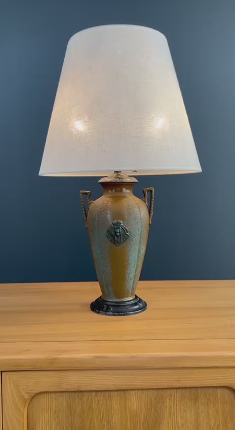 Vintage French Urn hand painted table lamp top