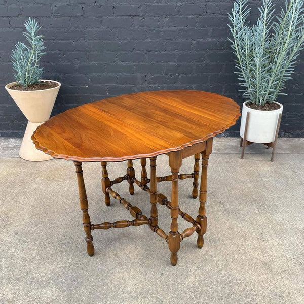 Vintage Drop-Leaf Oval Dining Table