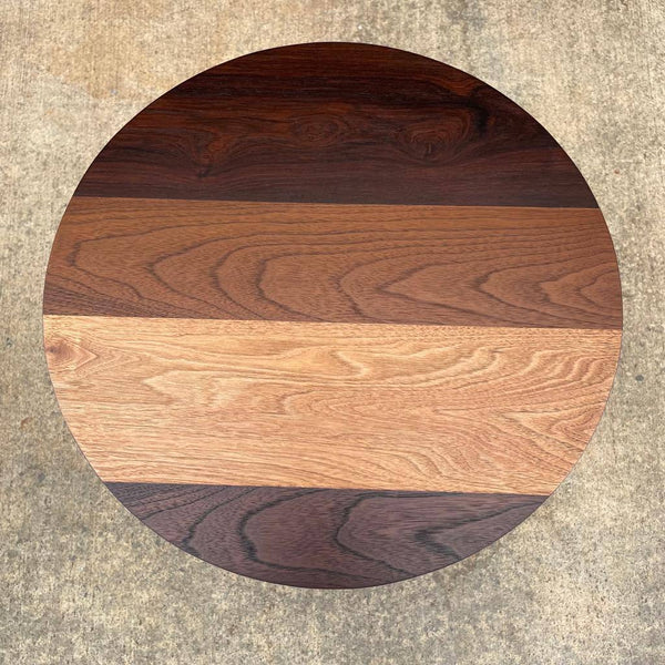 Pair of Vintage Multi-Wood Tulip Style Side Tables 2x