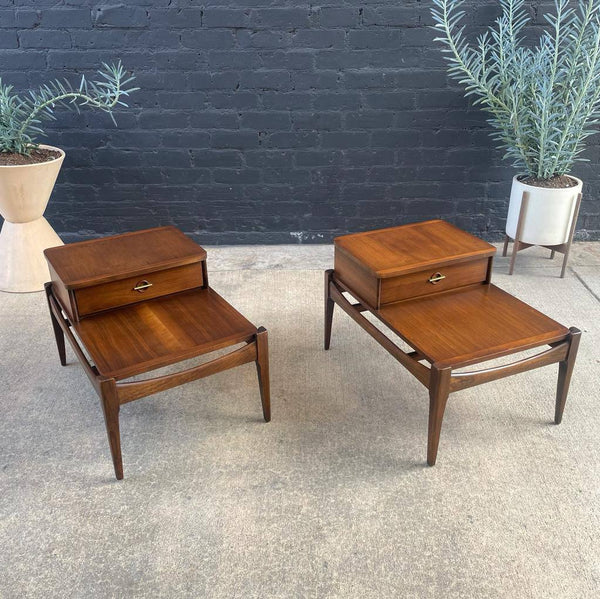 Pair of Mid-Century Modern Walnut Side Tables by Bassett Furniture, c.1960’s