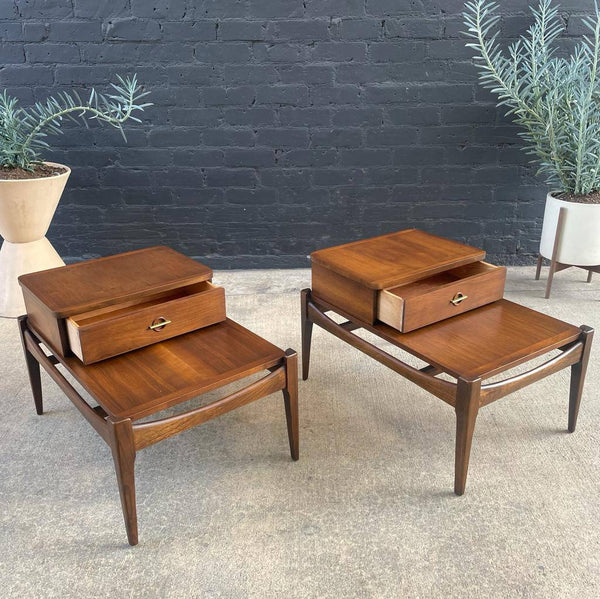 Pair of Mid-Century Modern Walnut Side Tables by Bassett Furniture, c.1960’s