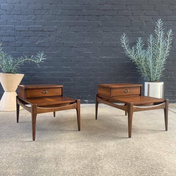 Pair of Mid-Century Modern Walnut Side Tables by Bassett Furniture, c.1960’s