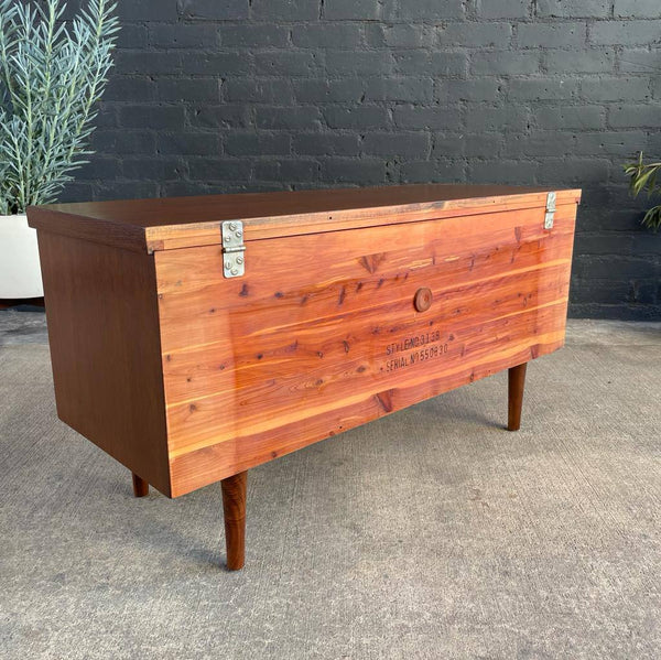 Mid-Century Modern Walnut Cedar Trunk Chest by Lane Furniture, c.1960’s