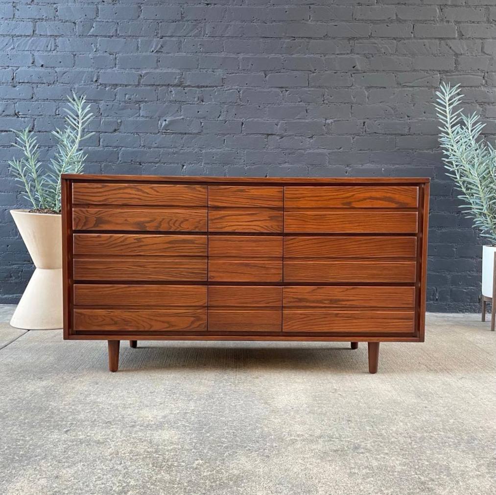 MidCentury Modern Walnut Dresser by LA Period Furniture, c.1960’s Vintage Supply