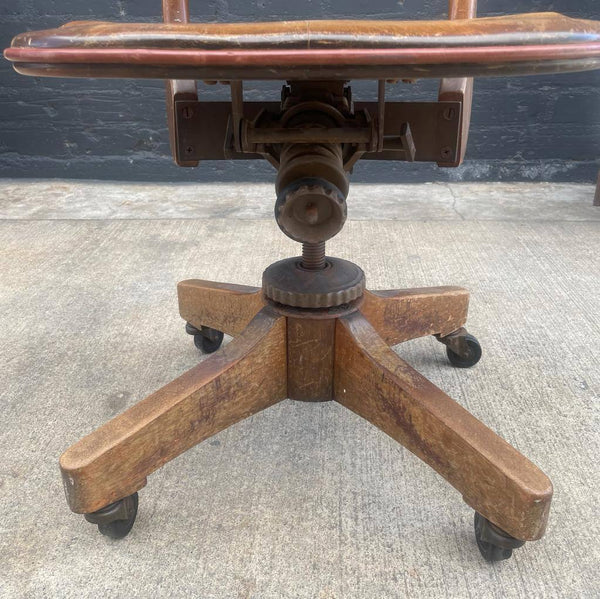 Vintage 1950’s Swivel Wood Desk Chair