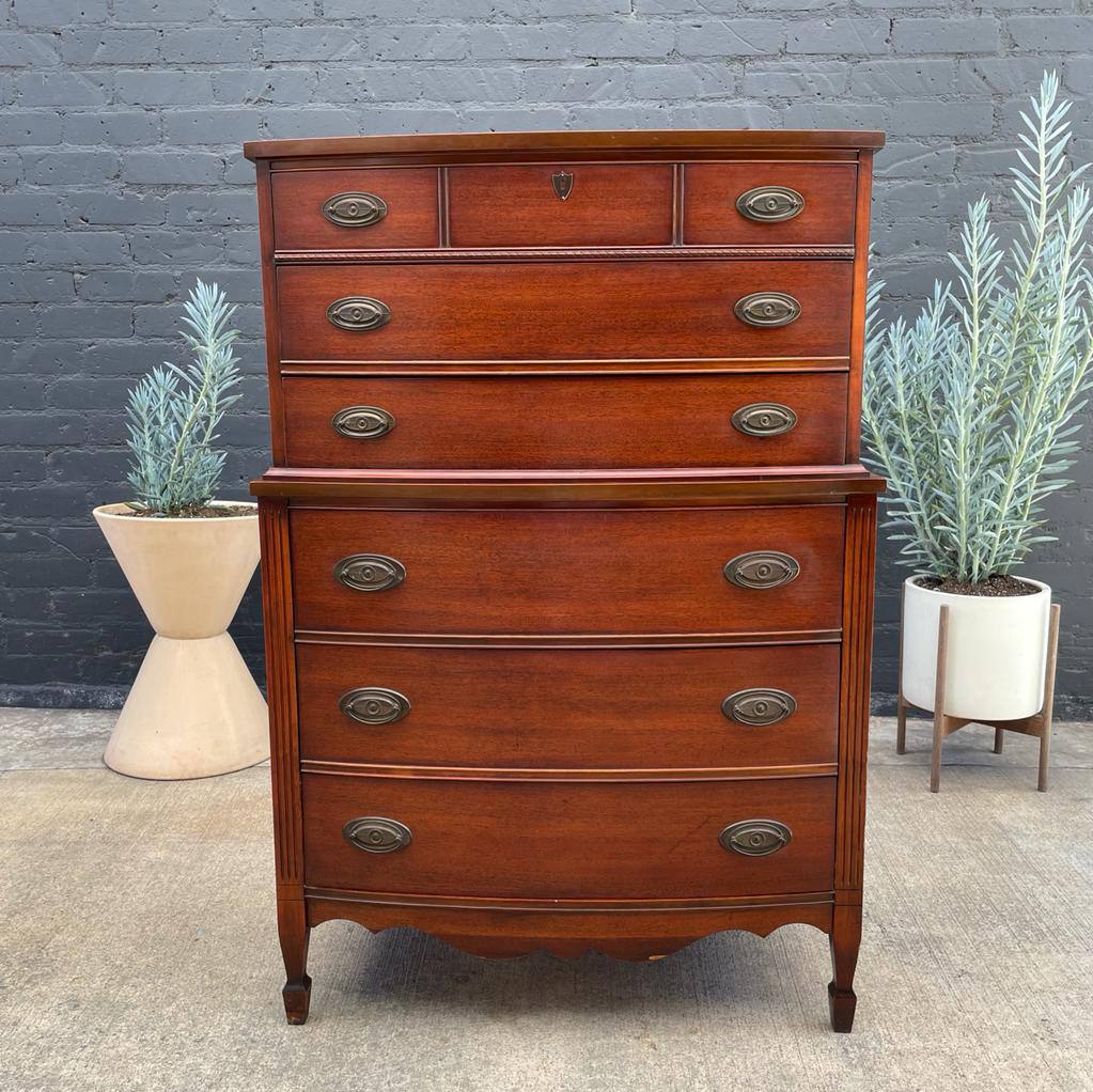 Antique Mahogany Federal Style Highboy Dresser, c.1960's – Vintage Supply Antique Mahogany Federal Style Highboy Dresser, c.1960's – Vintage Supply