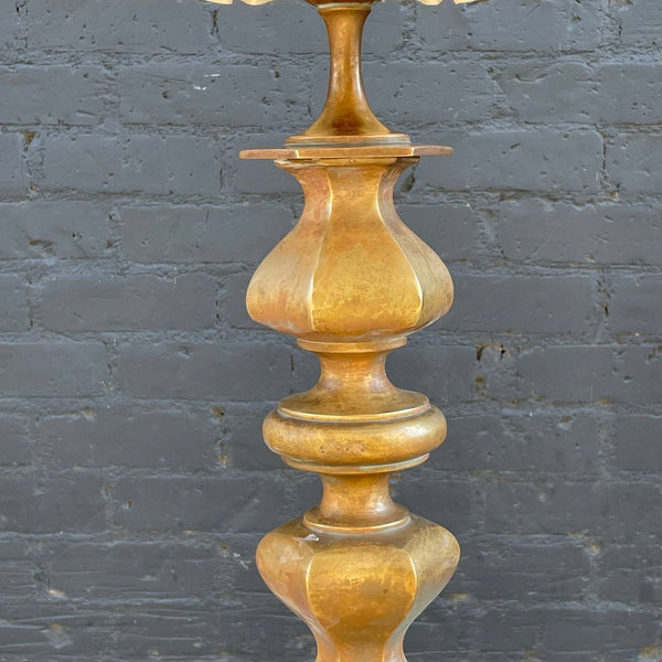 Vintage Sculpted Brass Tripod Table Lamp, c.1960’s