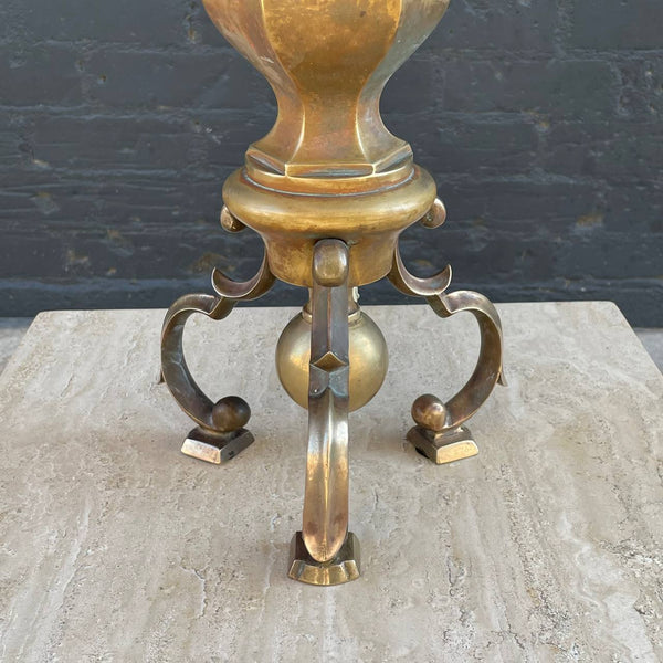 Vintage Sculpted Brass Tripod Table Lamp, c.1960’s
