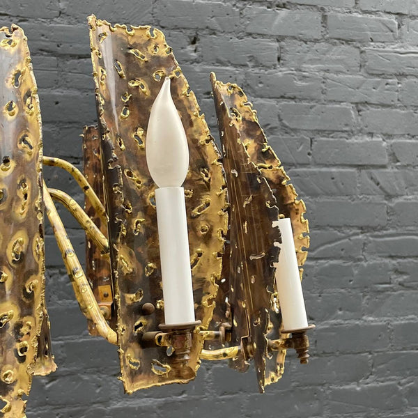 Mid-Century Modern Brutalist Brass Chandelier, c.1960’s
