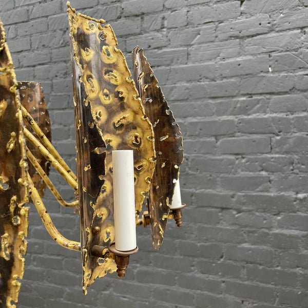 Mid-Century Modern Brutalist Brass Chandelier, c.1960’s