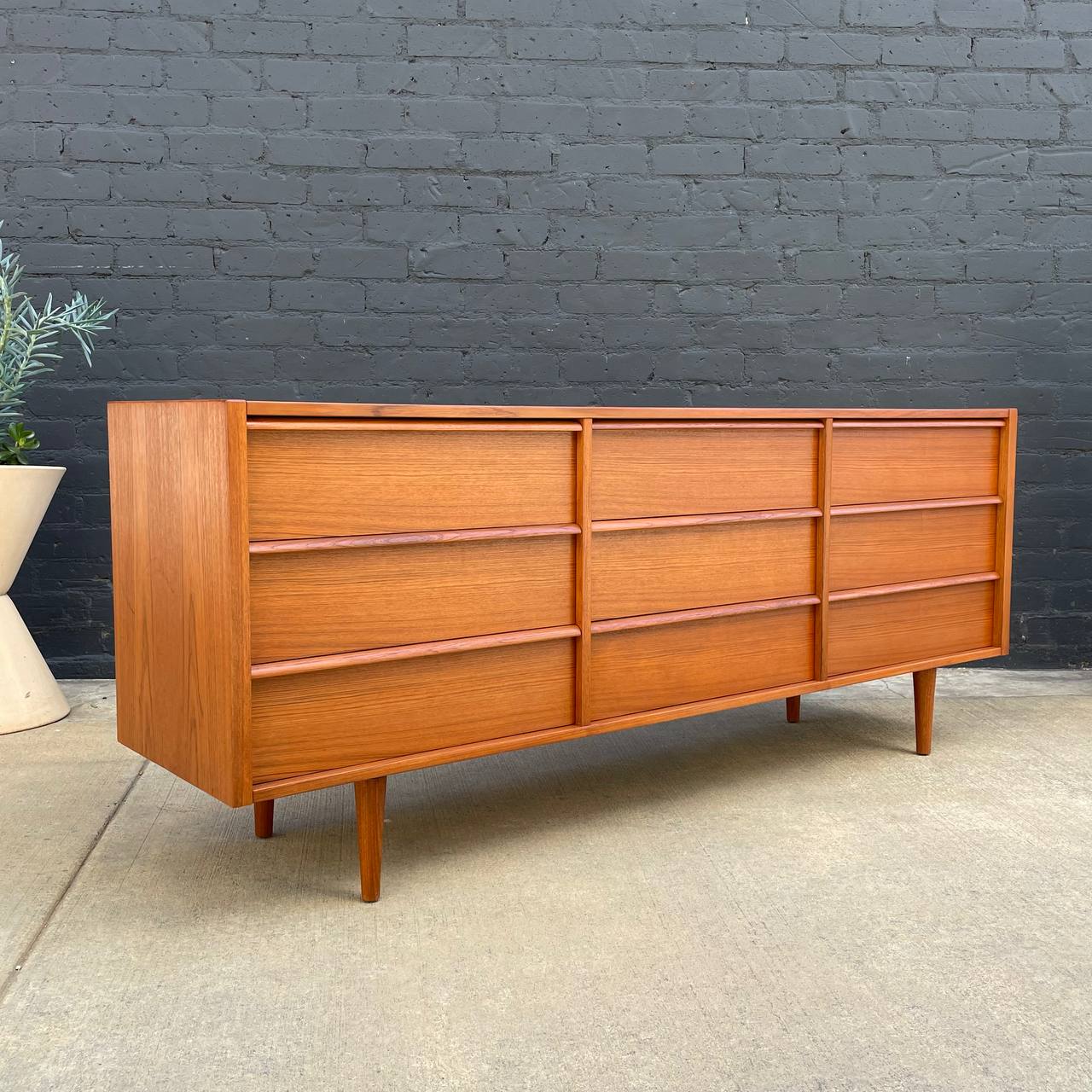 modern teak dresser Bergenfield Teak Wood Mid-century Modern 6 Drawer Dresser