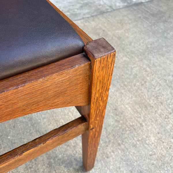 American Antique Mission Sculpted Oak Desk Chair by Stickley, c.1940’s
