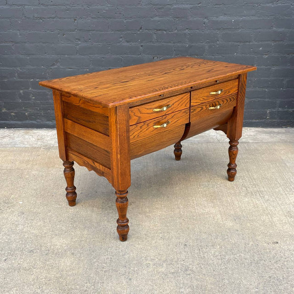 American Antique Bakers Table Cabinet with Flour Bin