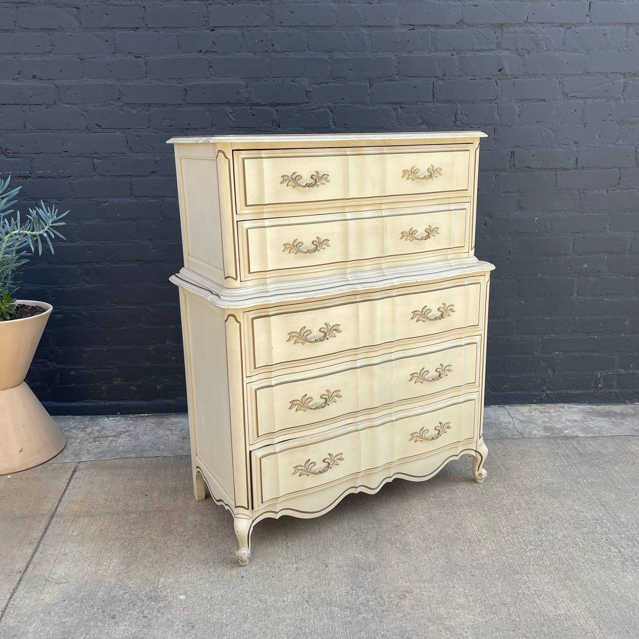 Antique French Provincial Highboy Chest of Drawers Dresser, c.1960's – Vintage Supply Antique French Provincial Highboy Chest of Drawers Dresser, c.1960's – Vintage Supply