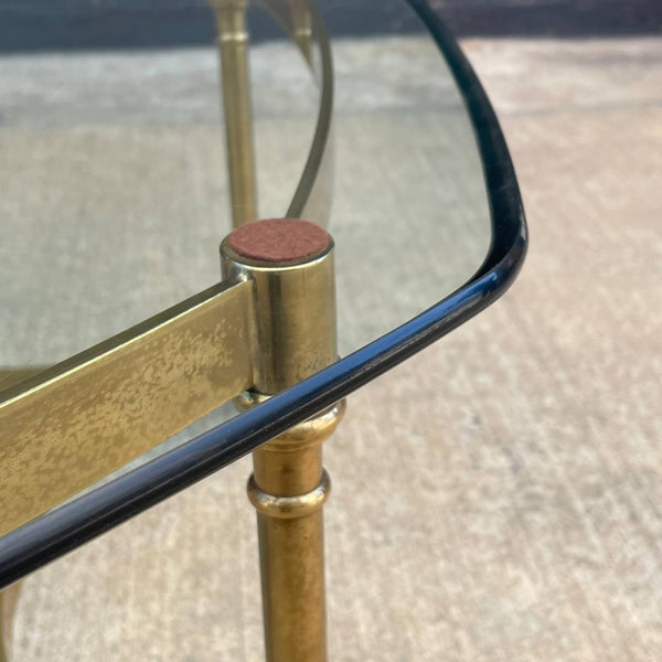 Vintage Italian Brass & Glass Coffee Table with Hoof Feet, c.1960’s