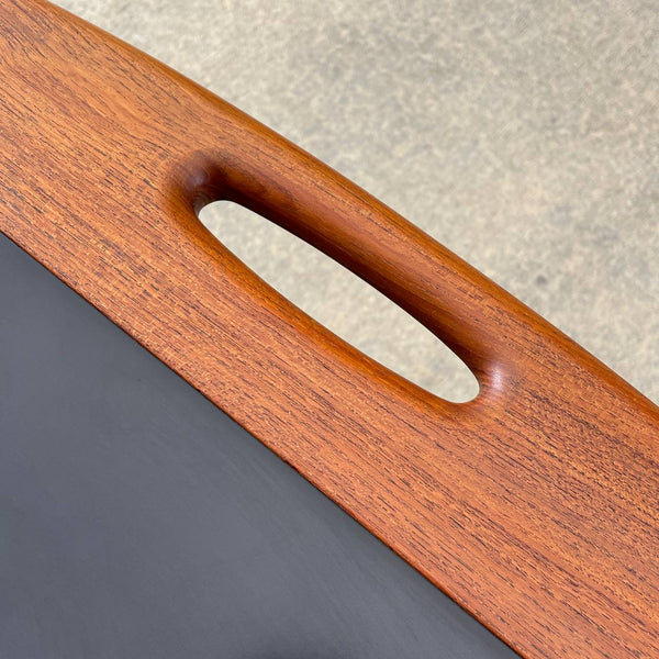 Mid-Century Danish Modern Sculpted Teak Expanding Serving Bar Cart, c.1960’s