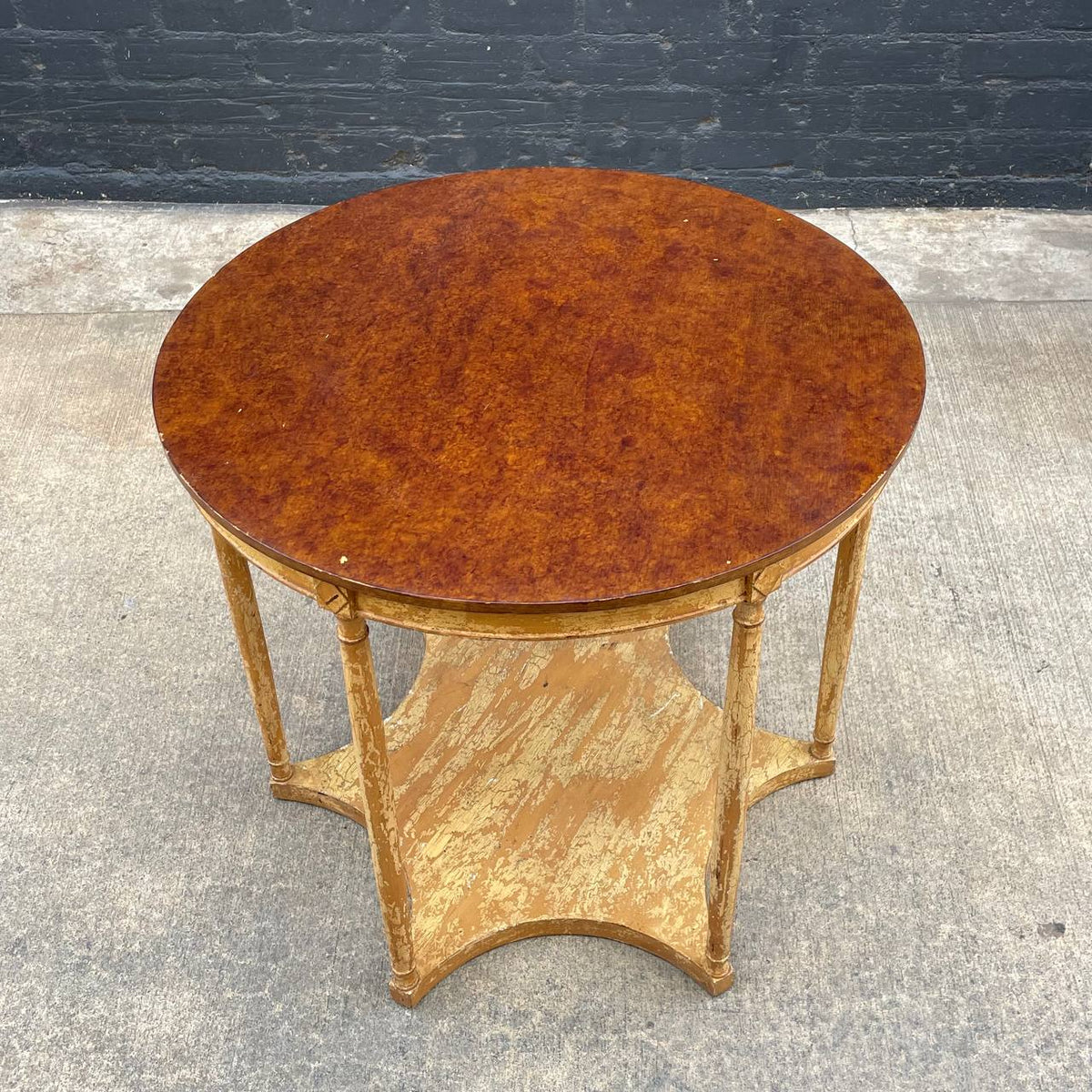 Vintage Neoclassical Style Burl Wood Accent Table – Vintage Supply