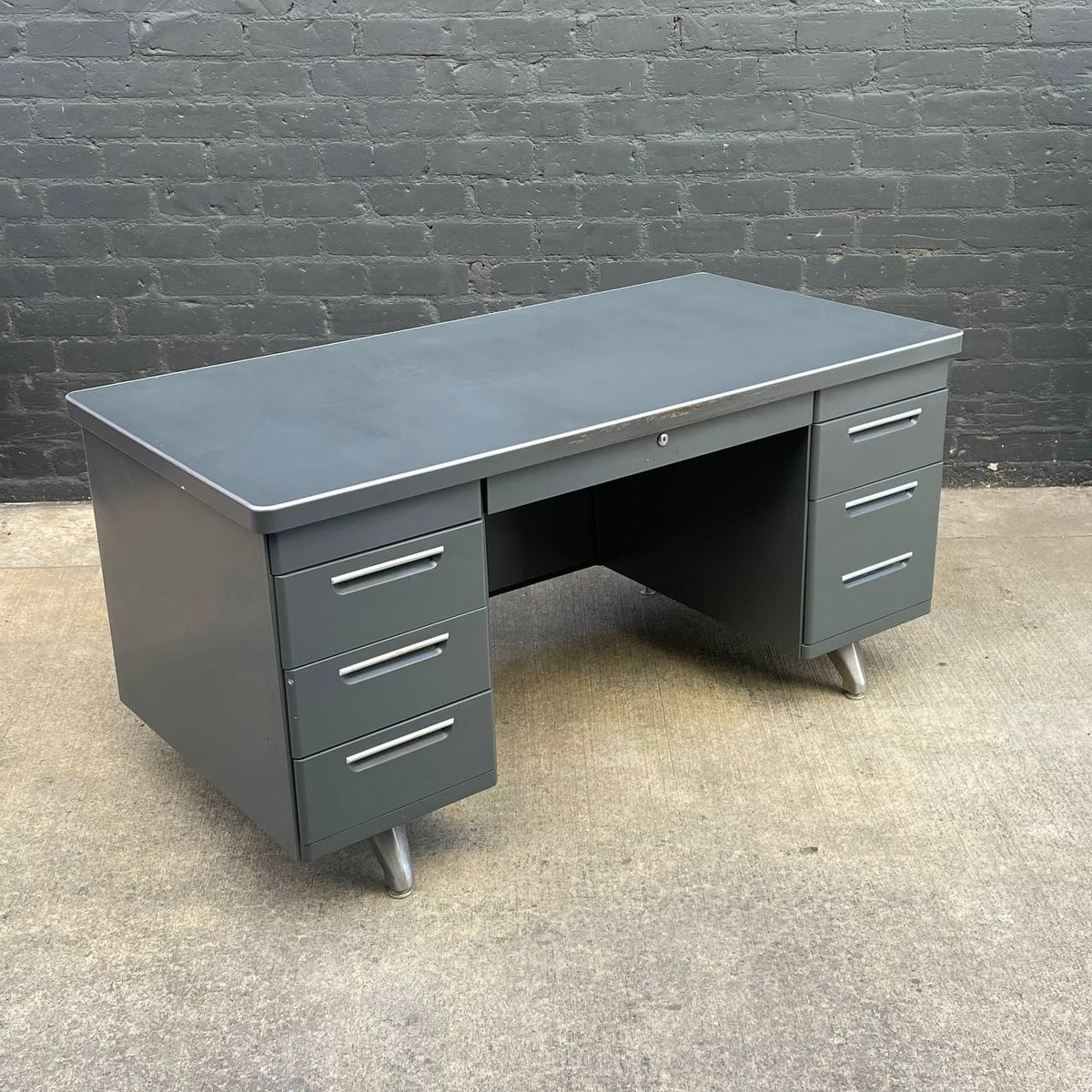 Vintage Industrial Metal Executive Desk, c.1970’s Vintage Supply