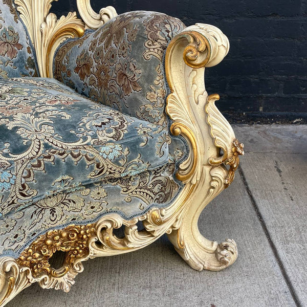 Pair of Antique Italian Wood Carved Lounge Chairs by Fratelli Radice, c.1960’s