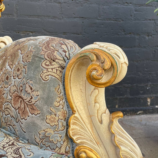 Pair of Antique Italian Wood Carved Lounge Chairs by Fratelli Radice, c.1960’s