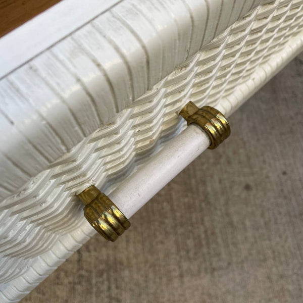 Vintage White Wicker 9-Drawer Dresser, c.1960’s