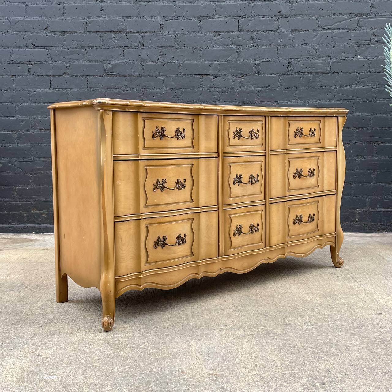 Antique French Provincial Style 9-Drawer Dresser, c.1960's Vintage Supply Antique French Provincial Style 9-Drawer Dresser, c.1960's Vintage Supply