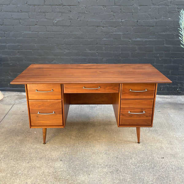 Vintage Mid-Century Modern Walnut Executive Desk by Ace-Hi Furniture, c.1950’s
