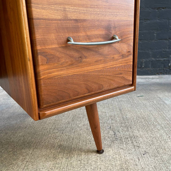 Vintage Mid-Century Modern Walnut Executive Desk by Ace-Hi Furniture, c.1950’s