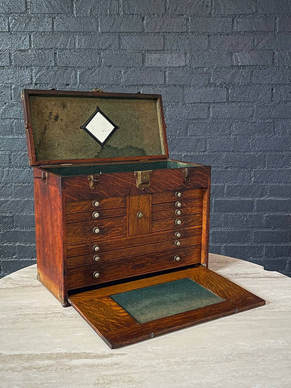 Early 20th Century American Oak Machinist’s Tool Box by H. Gerstner & Sons, c.1930’s