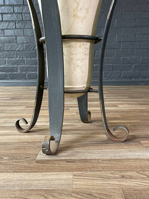 Vintage Spanish Revival Style Wrought Iron Planter w/ Scrolling Legs