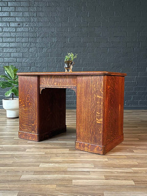 Antique English Arts & Crafts Oak Writing Desk, c.1920’s