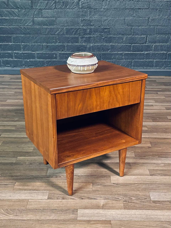 Pair of Mid-Century Modern Walnut Night Stands w/ Bookcase, c.1960’s