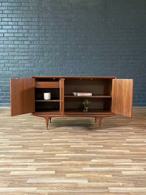 Mid-Century Modern  Walnut Credenza w/ Brass Accent Legs, c.1960’s