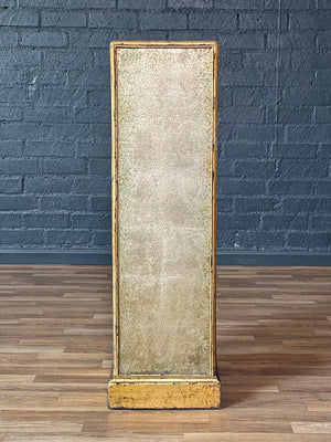 Hollywood Regency Giltwood Pedestal w/ Reverse Glass Panels, c.1960s