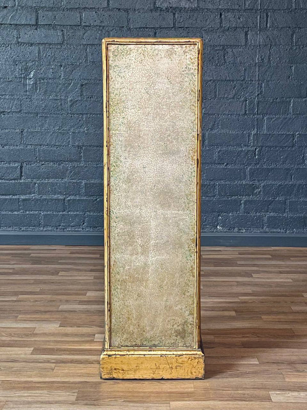 Hollywood Regency Giltwood Pedestal w/ Reverse Glass Panels, c.1960s