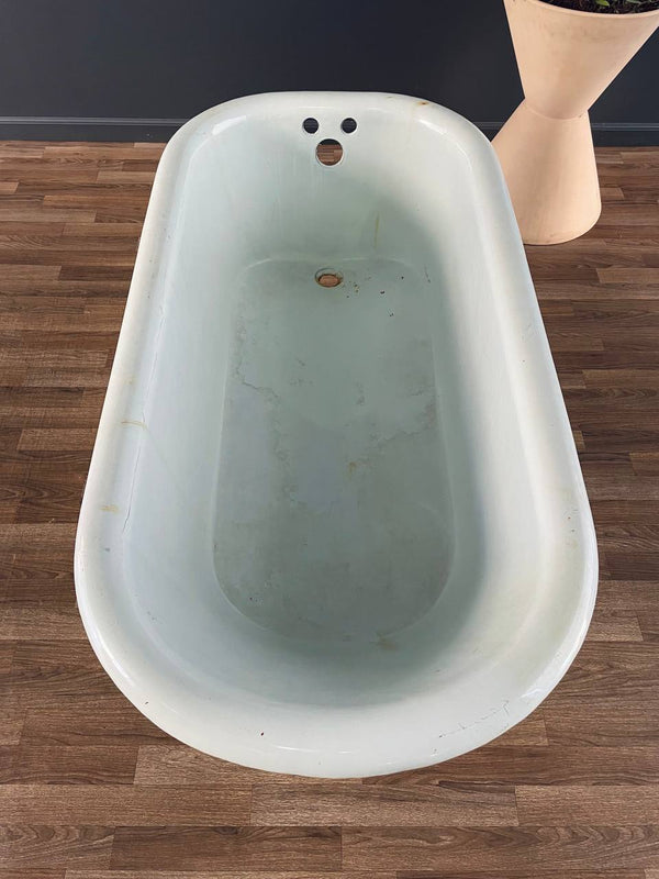 Vintage Porcelain & Iron Bath Tub with Claw Feet, c.1930’s