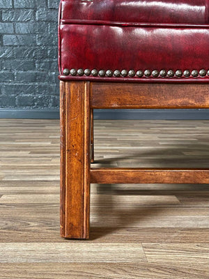 Vintage English Chesterfield Style Tufted Oxblood Wingback Chair, c.1960’s